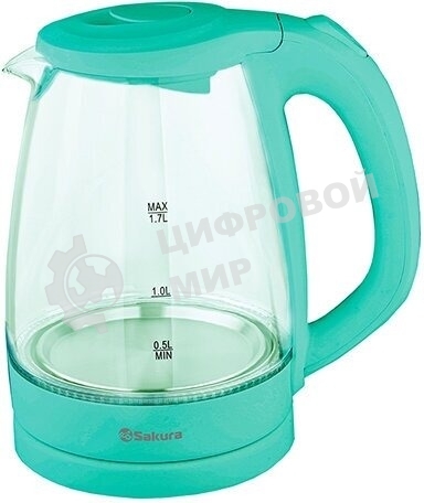 Чайник электрический Sakura SA-2733GR мятный, 1,7 л., 2200 Вт