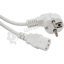 Шнур питания Lanmaster LAN-PP13/SHA-1.0-WH C13-Schuko проводник.:3x0.75мм2 1м 220В 10А белый