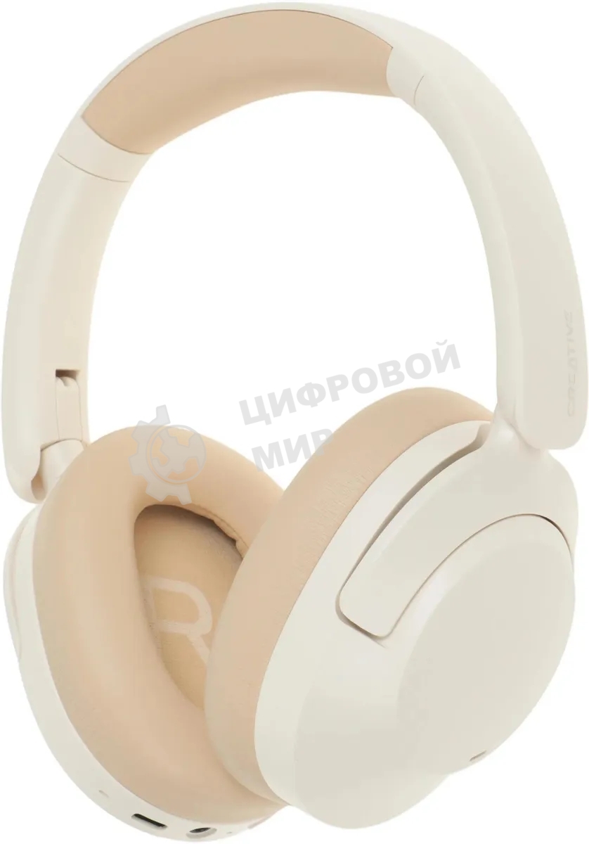 Беспроводные/проводные наушники Creative Zen Hybrid 2 бежевый, полноразмерные, Bluetooth + проводной, активное шумоподавление