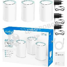 Бесшовный Mesh роутер Cudy M1500 (M1500(3-PACK)) AX1500 10/100/1000BASE-TX (упак.:3шт)