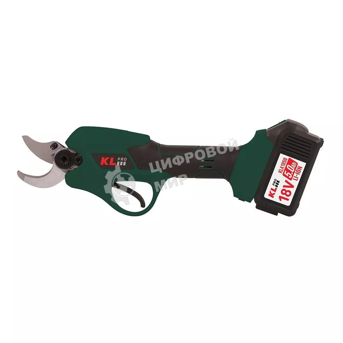 Профессиональный аккумуляторный секатор KLPRO KLBBM18B-50 (18В, Li-ion-2шт 5,0А·ч, ЗУ 4,5А)