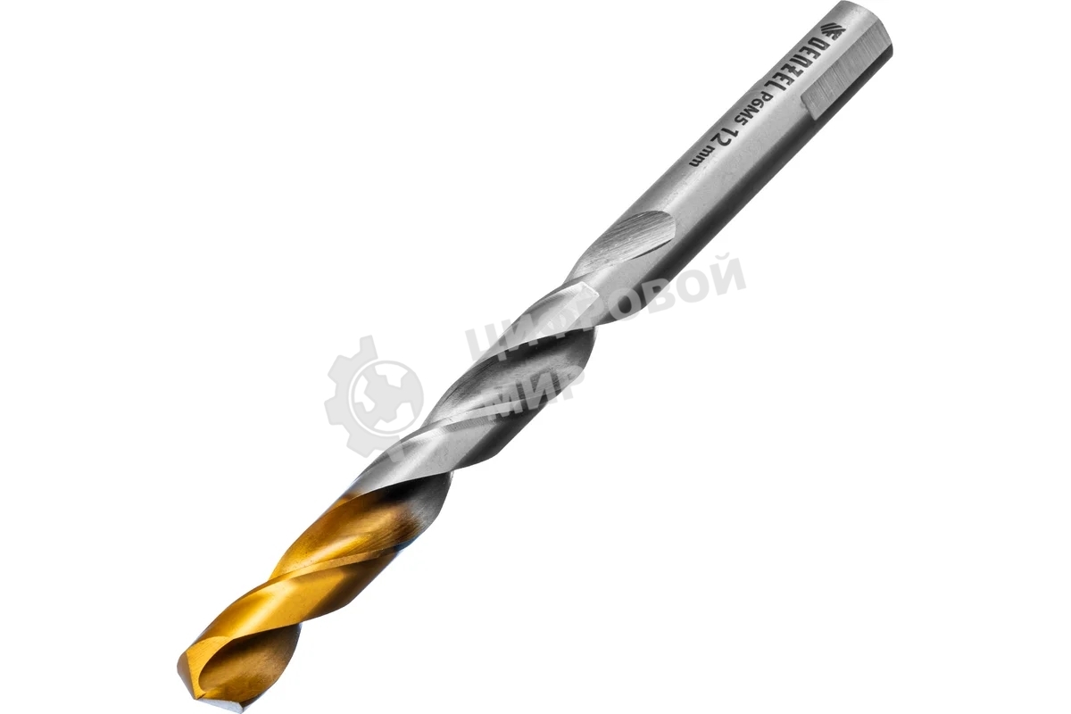 Сверло спиральное по металлу Denzel 12 x 151мм, Р6М5, Golden Tip