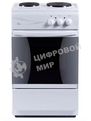 Плита электрическая Flama CE 3201 W белый, конфорок 2 шт, духовка 30 л, 50 см x 85 см x 36 см