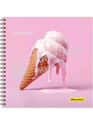 Скетчпад Silwerhof 20л. 190x190мм Нежность 4 дизайна, гребень