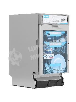 Встраиваемая посудомоечная машина Korting KDI 45570, нержавеющая сталь, 44.8 см, 10 компл., 47 дБ, класс A++