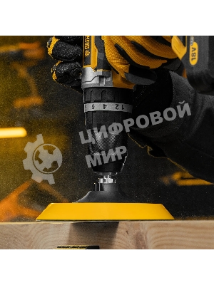 Тарелка опорная Denzel для дрели и УШМ с липучкой, 150 мм, мягкая, с адаптером c М14 на d8