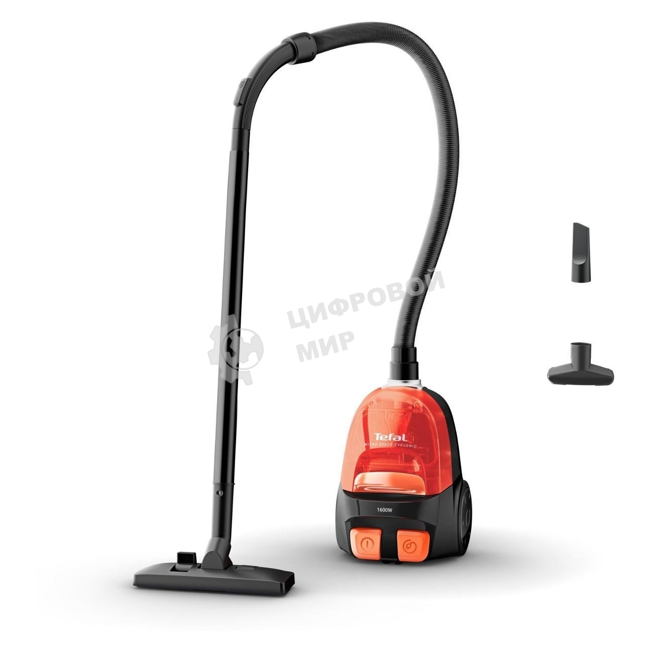 Пылесос Tefal MICRO SPACE CYCLONIC TW3235EA оранжевый/черный, 350/1600 Вт, уборка сухая, пылесборник контейнер 1 л