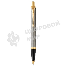 Ручка шариковая Parker IM Core K321 (CW1931670) Brushed Metal GT, M, синие чернила, подарочная коробка