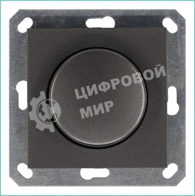 Светорегулятор Jasmart поворотно-нажимной (диммер) LED 30-400Вт 1gang 2way механизм мокко