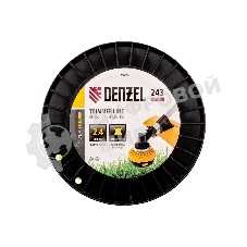 Леска для триммера Denzel витой квадрат, 2,4мм х 243м, на DIN катушке FLEX CORD