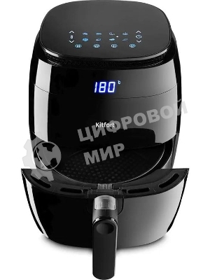 Аэрогриль Kitfort КТ-2202 черный, 1500 Вт, 3.2 л, механическое управление, 8 программ