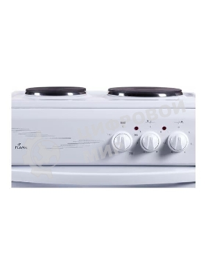 Плита электрическая Flama CE 3201 W белый, конфорок 2 шт, духовка 30 л, 50 см x 85 см x 36 см