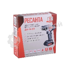 Дрель-шуруповерт Ресанта ДА-14-2Л, 14,4 В, 2 Ач, 45 Нм, щеточный