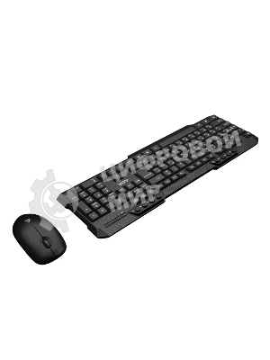 Комплект клавиатура и мышь ABR KW807 черный, интерфейс USB, беспроводной, 2.4G, RU/EN