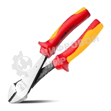 Диэлектрические усиленные диагональные бокорезы Deli DL512207 180мм, сталь Cr-V, сертификат VDE для работ под напряжением до 1000 В