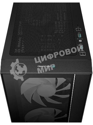 Компьютерный корпус Deepcool MATREXX 55 V4 без БП, боковое окно (закаленное стекло), 3xARGb LED 140мм вентилятора спереди, 1xARGb LED 120мм вентилятор сзади, черный, ATX
