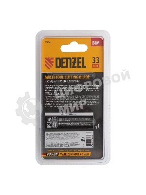 Насадка для МФИ Denzel режущая пазовая прямая, BiM, по металлу и дереву, 33 x 1,4 мм, мелкий зуб