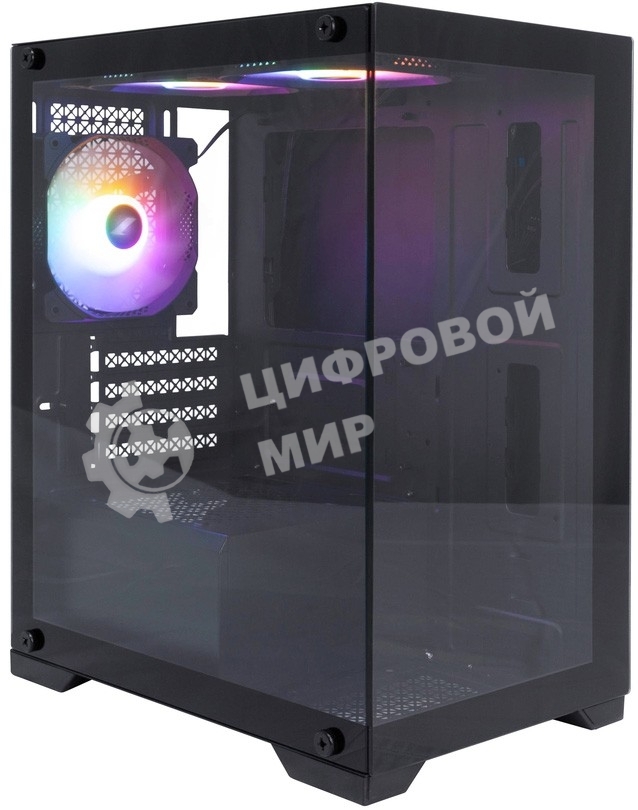 Компьютерный корпус 1STPLAYER MIKU Mi2 черный mATX 3x120мм LED fans Mi2-BK-3F1