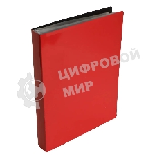 Папка с 100 прозрачными вкладками Бюрократ DeLuxe DLVBOX100RED A4, пластик, 0.7мм, красный в коробе