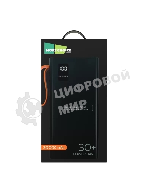 Портативный аккумулятор More choice (4620202550576) PB22-30 с кабелем 2USB 2.1A - 30000mAh черный