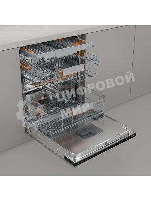 Посудомоечная машина встраиваемая Gorenje GV673B65 16 комплектов, 3 корзины, инверторный мотор, отсрочка старта, Wi-Fi управление, сенсорное управление, полный AquaStop, сенсор уровня воды, энергоэффективность А+++, уровень шума 42 дБ, белый