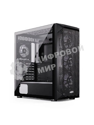 Компьютерный корпус ABR Quantum черный (1хUSB Type-C, 2хUSB 2.0, HD Audio, 4xRGb Fan, ATX, E-ATX)