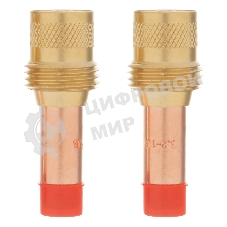 Держатель цанги Denzel с газовой линзой для электрода 2,4 мм, 2 шт