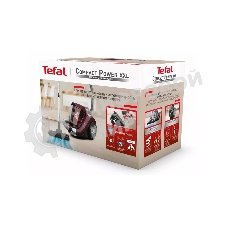 Пылесос Tefal Compact Power XXL TW4873EA, малиновый/черный, 550/550 Вт, уборка сухая, пылесборник контейнер 2.5 л