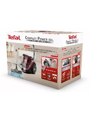 Пылесос Tefal Compact Power XXL TW4873EA, малиновый/черный, 550/550 Вт, уборка сухая, пылесборник контейнер 2.5 л