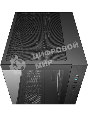 Компьютерный корпус Deepcool CG330 3F без БП, боковое окно (панорама), 3x120мм ARGB PWM вентилятора, черный, mATX