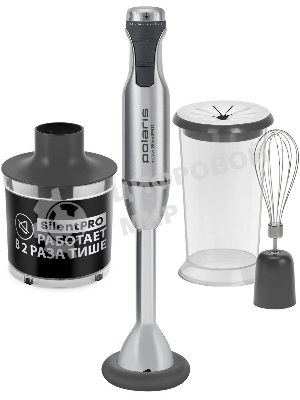 Блендер погружной Polaris PHB1591L Silent 1500 Вт, погружной, серебристый/черный