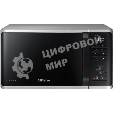 Микроволновая печь Samsung MG23K3515AS/BW серебристый/черный, 23 л, 800 Вт, переключатели - кнопки, поворотный механизм