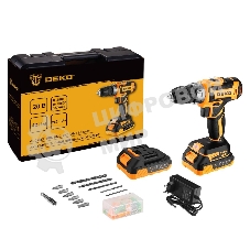Дрель-шуруповерт Deko GCD20DU PRO, 20 В, 2 Ач, 42 Нм, щеточный