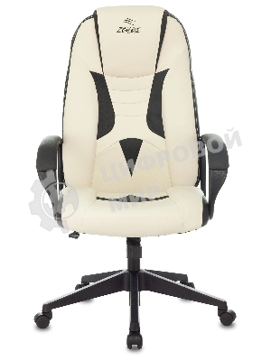 Кресло Бюрократ Zombie 8 белый/черный, экокожа, 120 кг, механизм качания