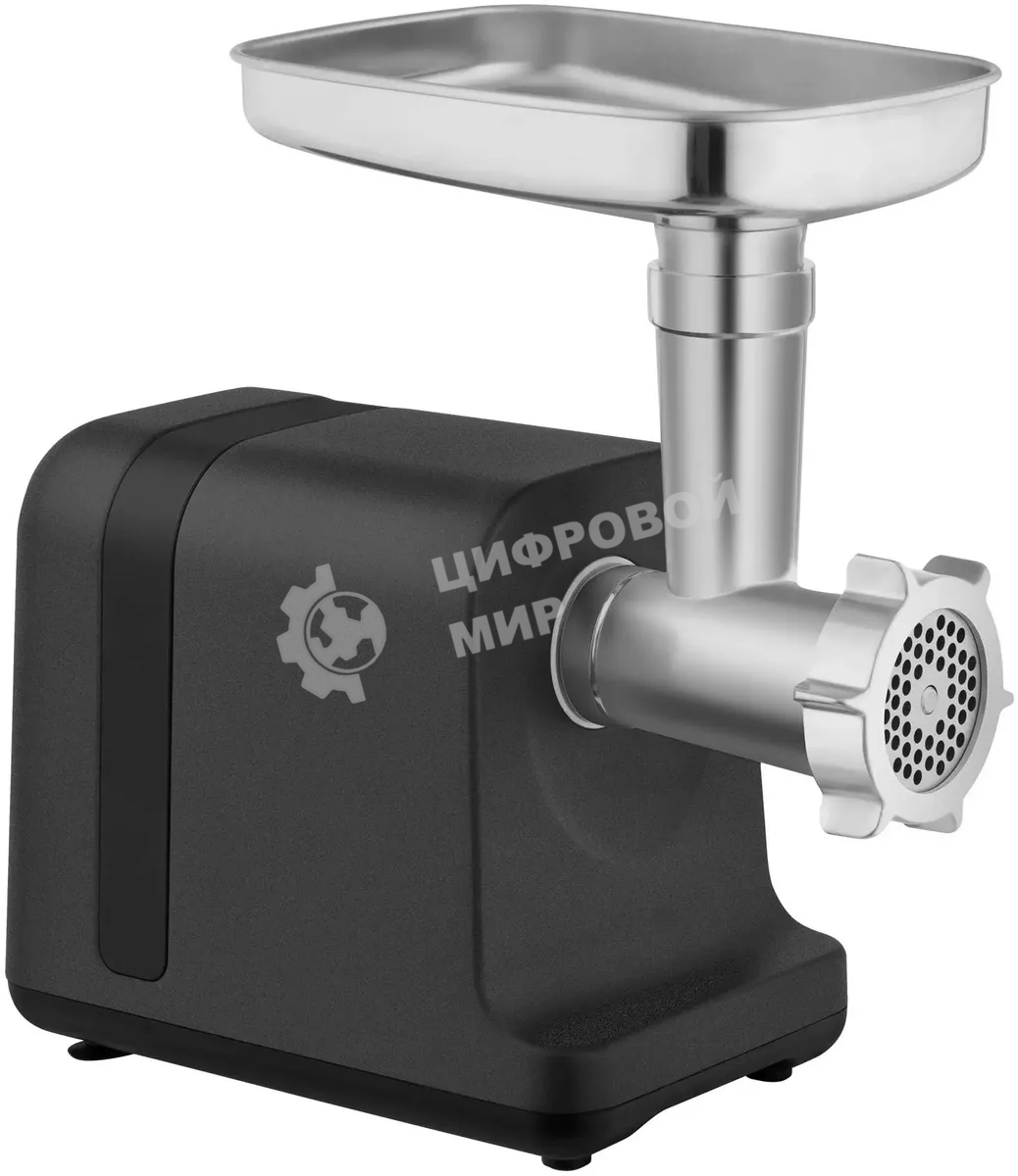 Мясорубка электрическая Rondell RDE-1456 черный, 3000 Вт, 2.5 кг/мин, реверс, защита от перегрузки, металлический лоток, насадки - 5