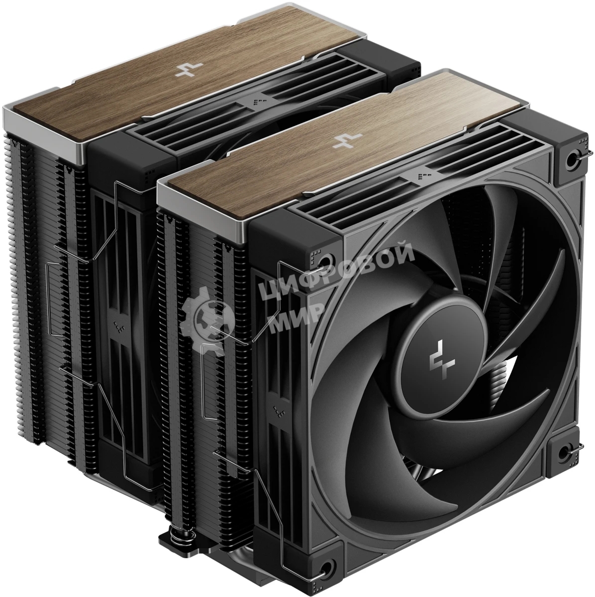 Кулер для процессора DEEPCOOL AK620 G2 LGA1851/1700/1200/115X/AM5/AM4 (8шт/кор, TDP 260W, PWM, DUAL Fan 120мм, 6 тепл. трубок, Copper Base, Wood-grain top cover, черный) RET (R-AK620G2-BKNNMN-GJD)