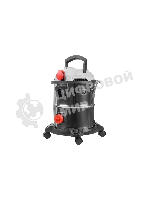 Строительный пылесос Ресанта ПС-1500/20 серебристый, 1500 Вт, уборка сухая/влажная/выдув, пылесборник мешок/контейнер, 20 л