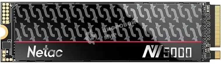 Накопитель SSD Netac NV5000-T, 1Tb, M.2 2280, PCIe 4.0 x4, NVMe, R/W 4800/4600, с радиатором