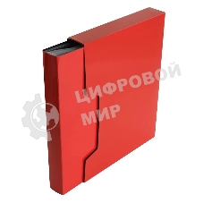 Папка с 100 прозрачными вкладками Бюрократ DeLuxe DLVBOX100RED A4, пластик, 0.7мм, красный в коробе