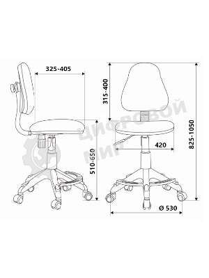 Кресло детское Бюрократ KD-4-F/TW-55 TW-55 голубой колеса голубой