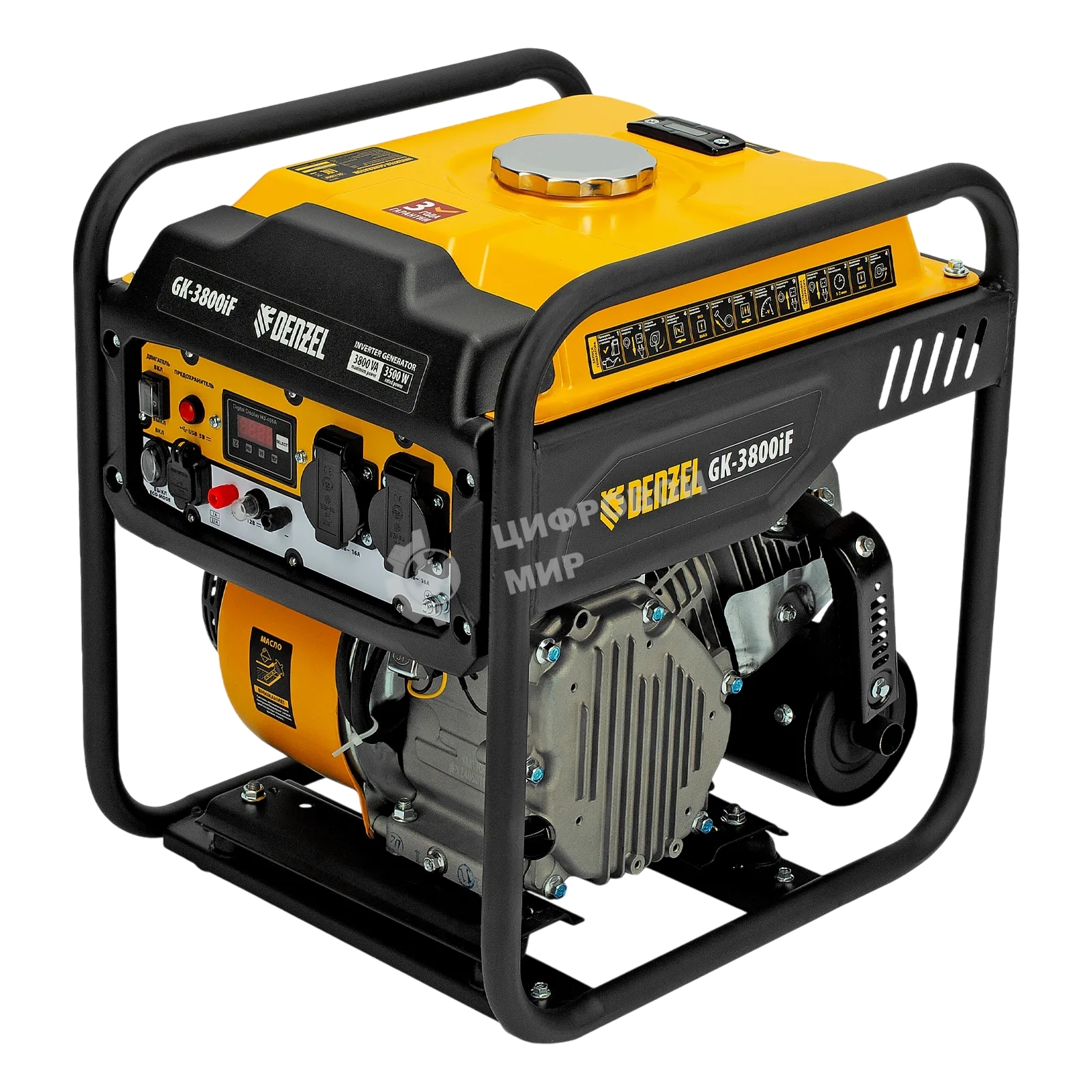Генератор инверторный Denzel GK-3800iF, 3,8 кВт, 230 В, ручной старт