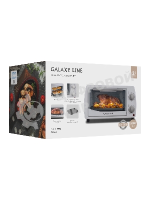 Мини-печь Galaxy Line GL 2626, белый, 10 л, 1000 Вт, таймер на 60 минут, индикатор работы, автоотключение