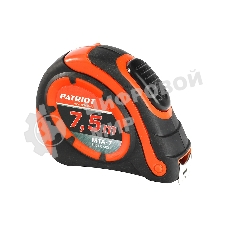 Рулетка PATRIOT MTA-7, автостоп, ударопрочный корпус, обрезиненная, 7,5м