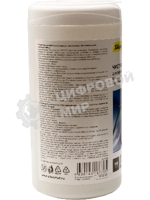 Салфетки Silwerhof DAILY для экранов мониторов/плазменных/ЖК телевизоров/ноутбуков туба 100 шт влажных