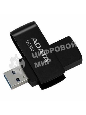 Флешка USB ADATA UC310 (UC310-128G-RBK), 128Gb, USB 3.2 Gen 1, R/W 100/30, черный