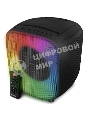 Портативная колонка SVEN PS-555, черный, 65 Вт (RMS), Bluetooth, USB, microSD, пульт