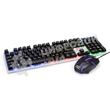 Комплект клавиатура+мышь ExeGate MK140 проводной, USB, 1000 DPI, чёрный/белый