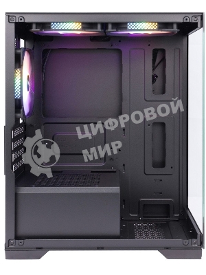 Компьютерный корпус 1STPLAYER MIKU Mi2 черный mATX 3x120мм LED fans Mi2-BK-3F1