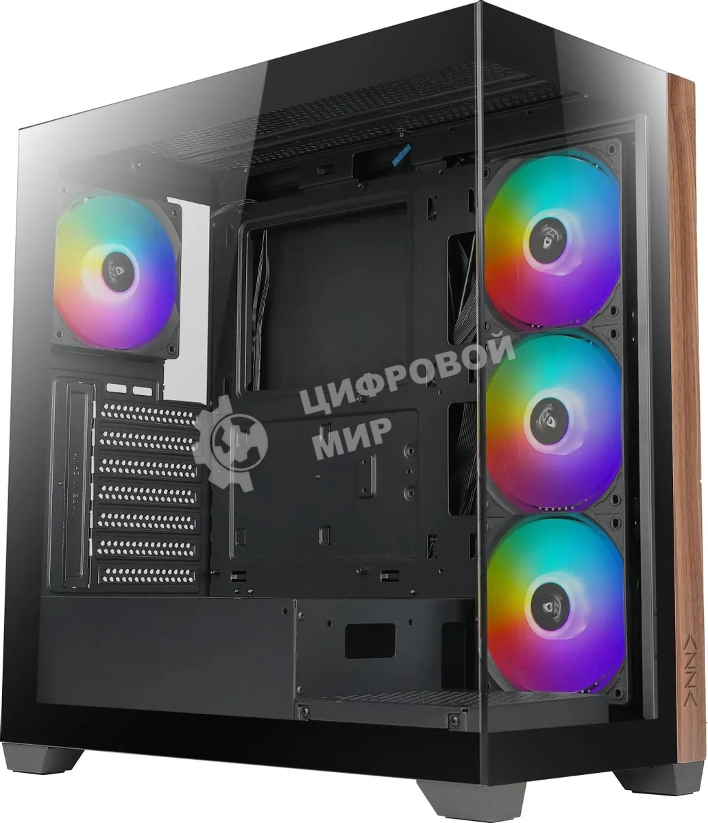 Компьютерный корпус Azza Neptune черный без БП ATX 5x120мм 2x140мм 2xUSB2.0 1xUSB3.0 audio bott PSU