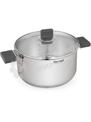 Кастрюля Rondell Quadro RDS-1597, 5.1 л, 24 см, с крышкой, сталь